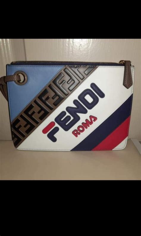 fendi fila pouch|fendi vintage clutch.